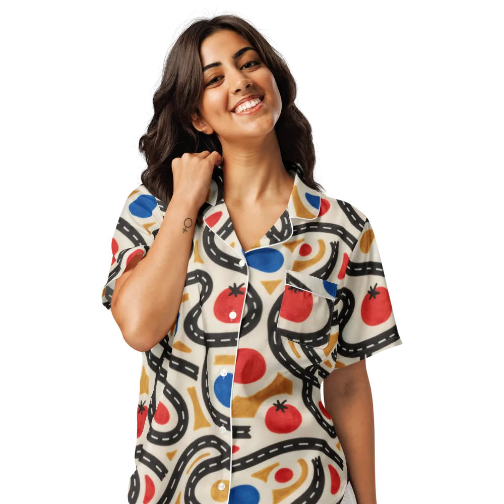 Roadside Harvest on Women's Short Sleeve Pajama Top — Front