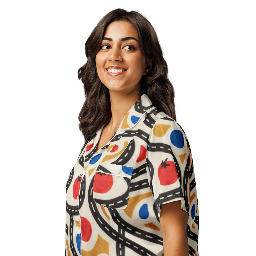 Roadside Harvest on Women's Short Sleeve Pajama Top — Left Front