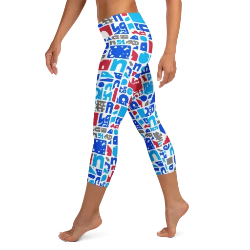 Typographic Tangle on a Capri Leggings
