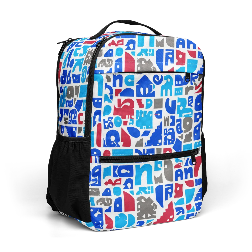 Typographic Tangle on Utility Backpack — Right Front