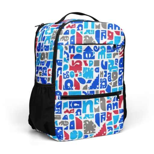 Typographic Tangle on a Utility Backpack