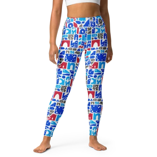 Typographic Tangle on a Yoga Leggings