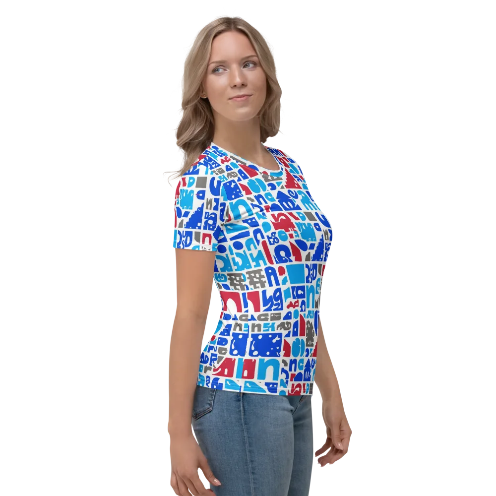 Typographic Tangle on Women's Crew Neck T-Shirt — Right