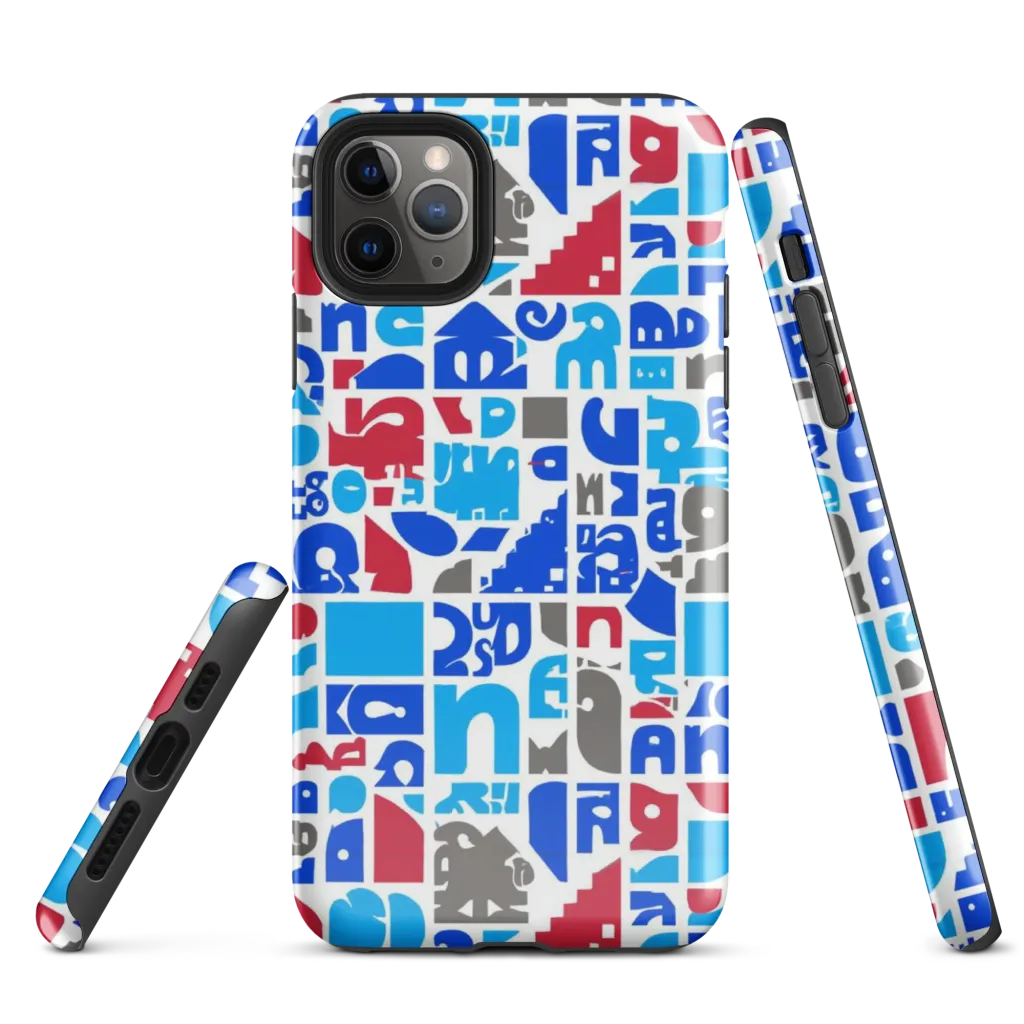 Typographic Tangle on Tough Case for iPhone® — Front