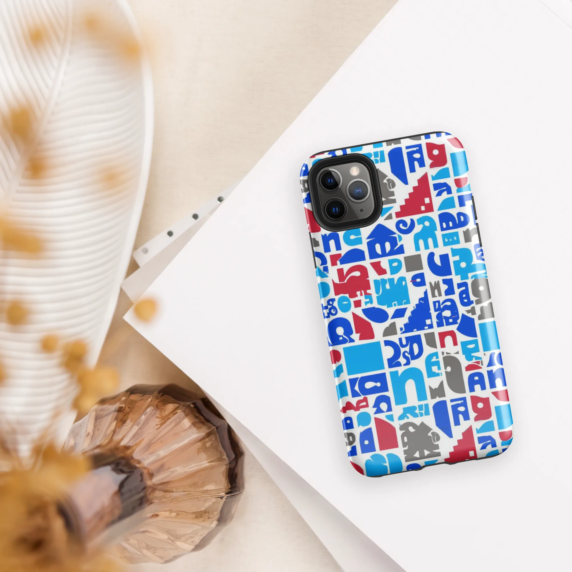 Typographic Tangle on Tough Case for iPhone® — Front