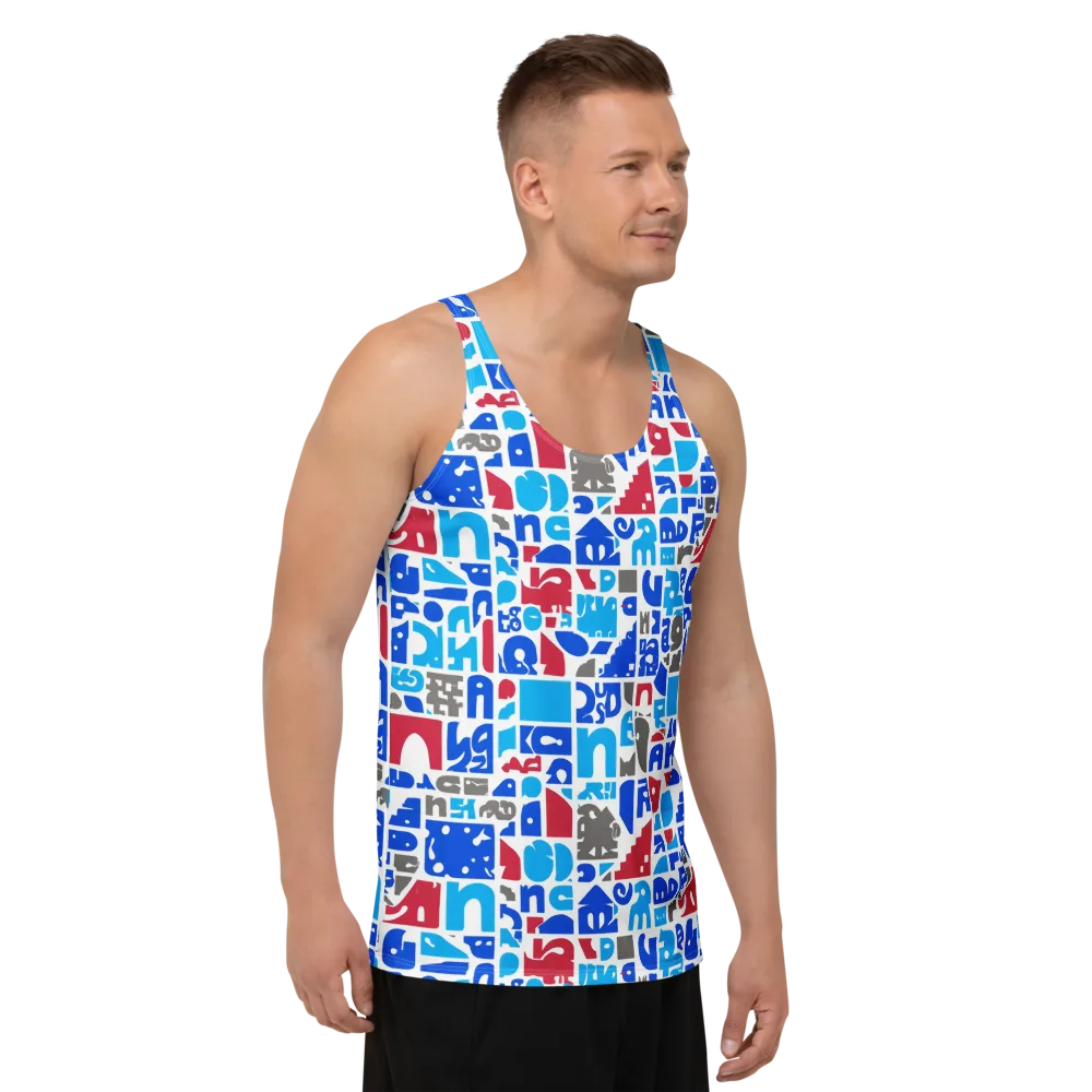 Typographic Tangle on Men's Tank Top — Right Front