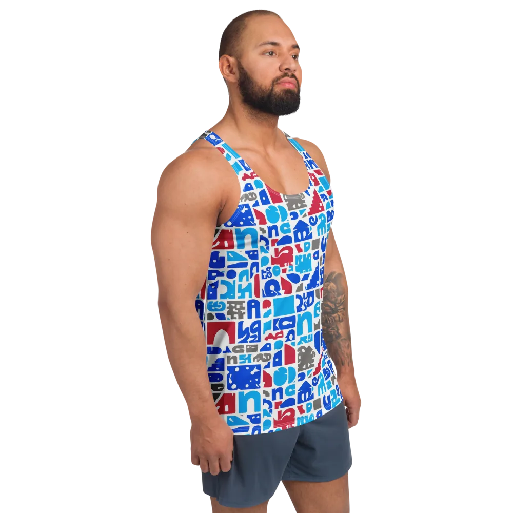 Typographic Tangle on Men's Tank Top — Right Front