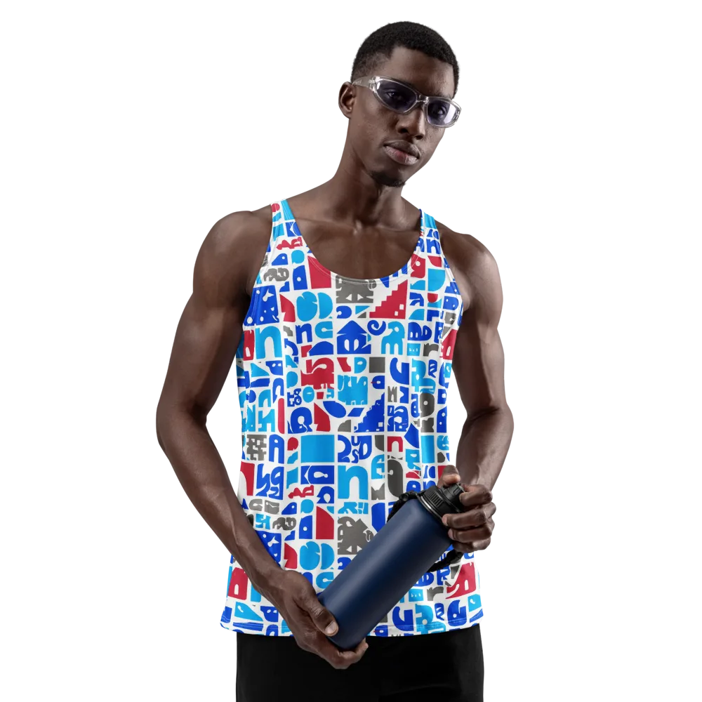 Typographic Tangle on Men's Tank Top — Front