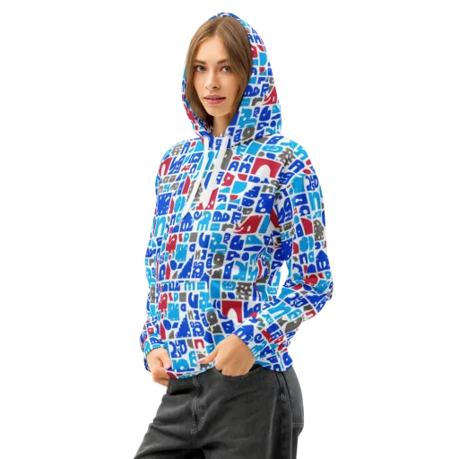 Typographic Tangle on a Cotton Hoodie