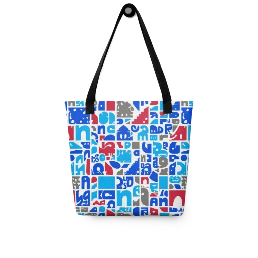 Typographic Tangle on a Tote Bag