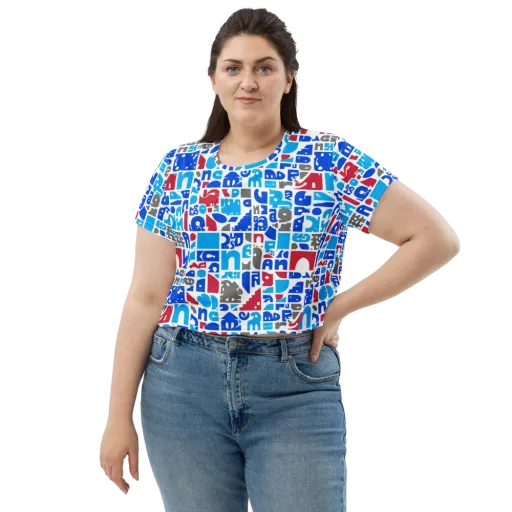 Typographic Tangle on a Crop Tee