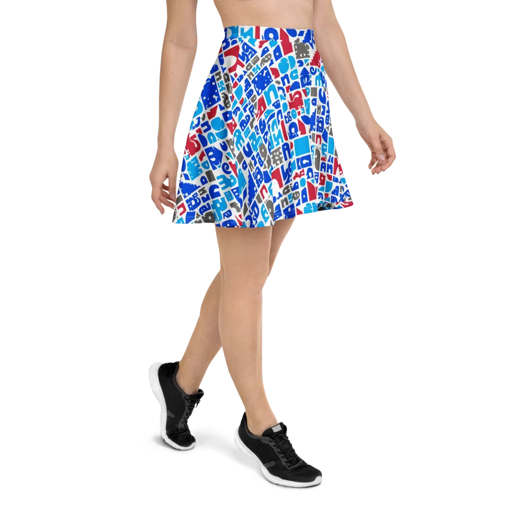 Typographic Tangle on Skater Skirt — Right