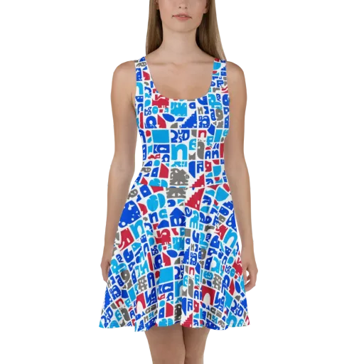 Typographic Tangle on a Skater Dress