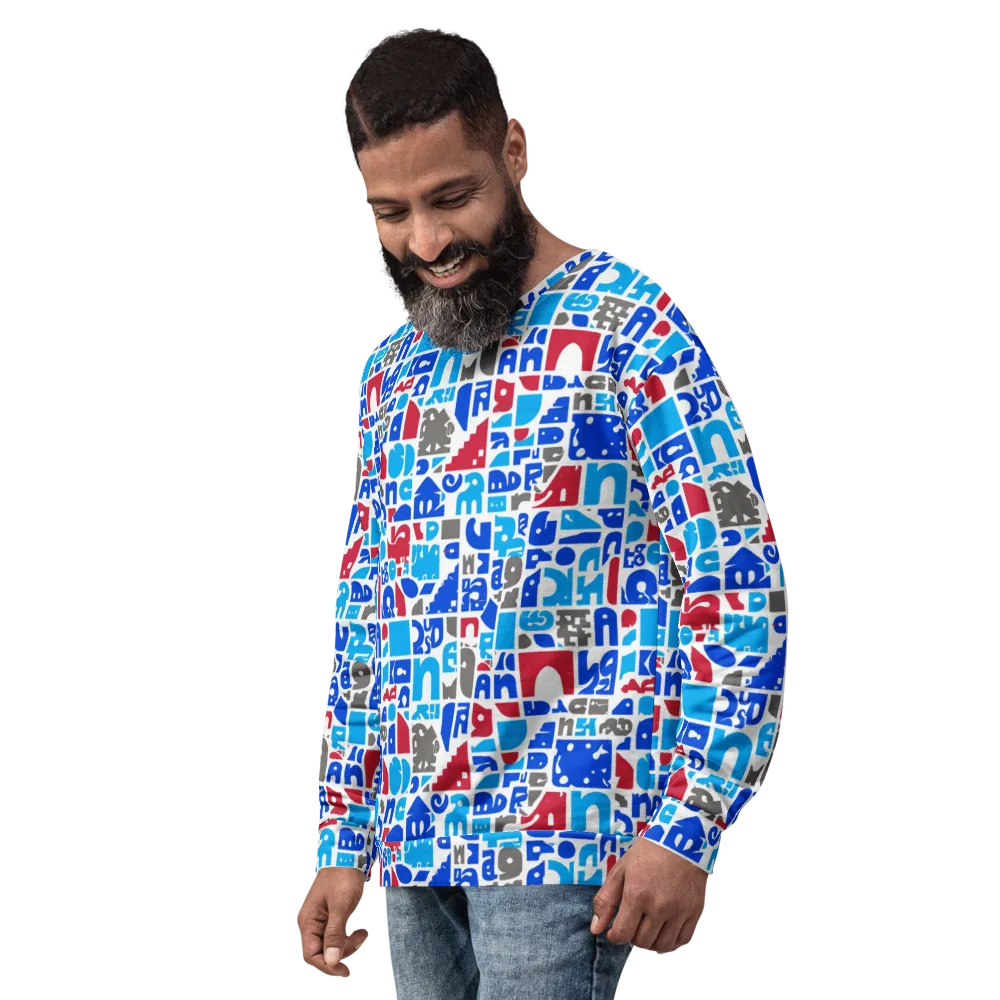 Typographic Tangle on Sweatshirt — Left Front