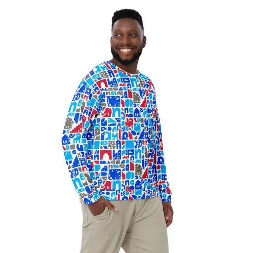 Typographic Tangle on a Sweatshirt