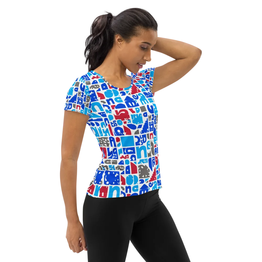 Typographic Tangle on Women's Athletic T-Shirt — Right