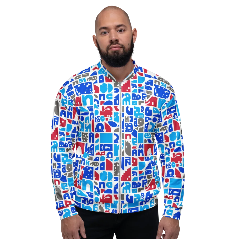 Typographic Tangle on Bomber Jacket — Front