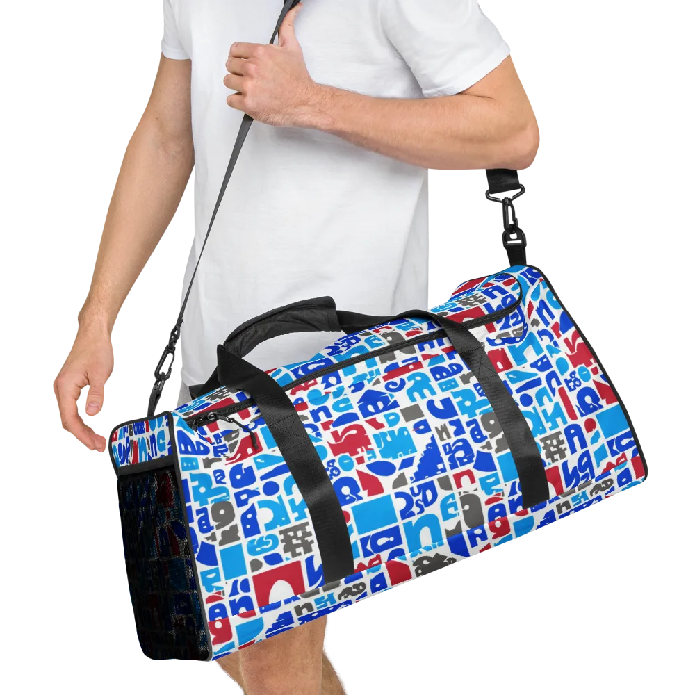 Typographic Tangle on Duffle Bag — Right Front