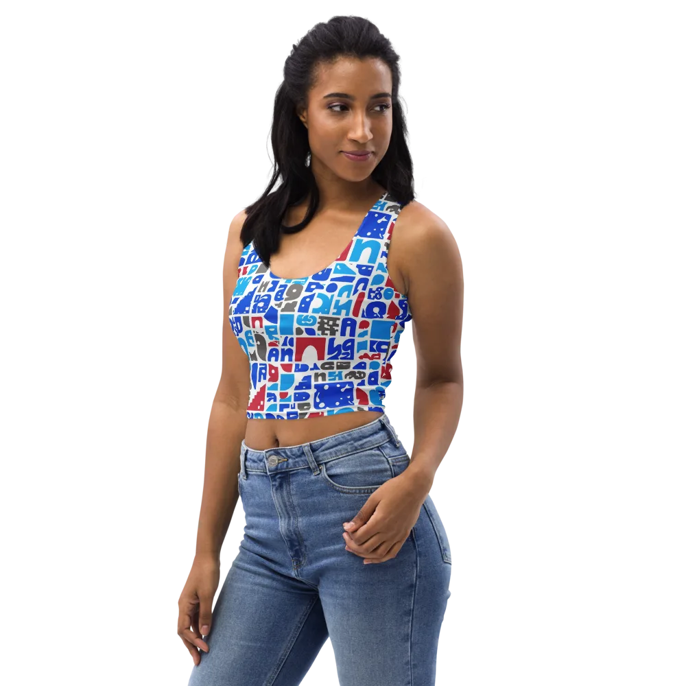 Typographic Tangle on Crop Top — Left Front