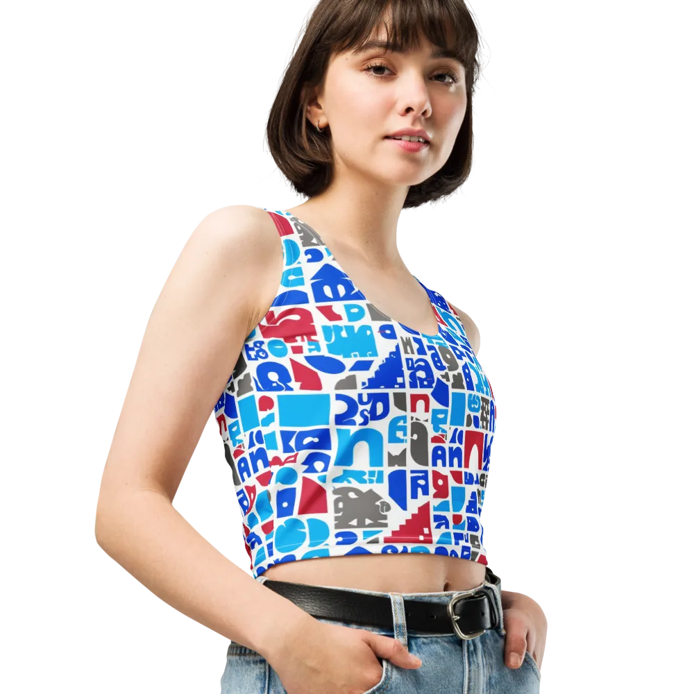 Typographic Tangle on Crop Top — Right Front