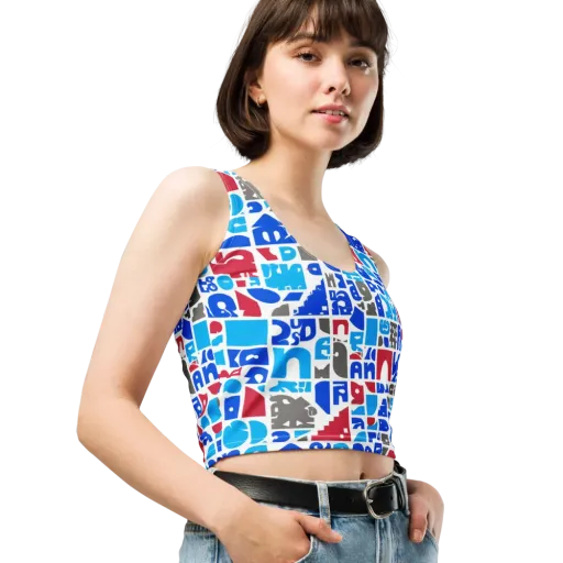 Typographic Tangle on a Crop Top