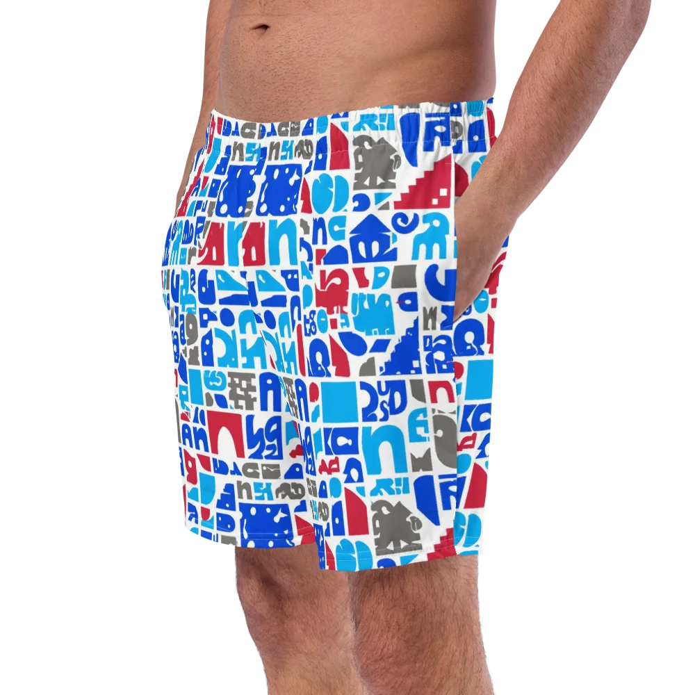 Typographic Tangle on Swim Trunks — Left Front