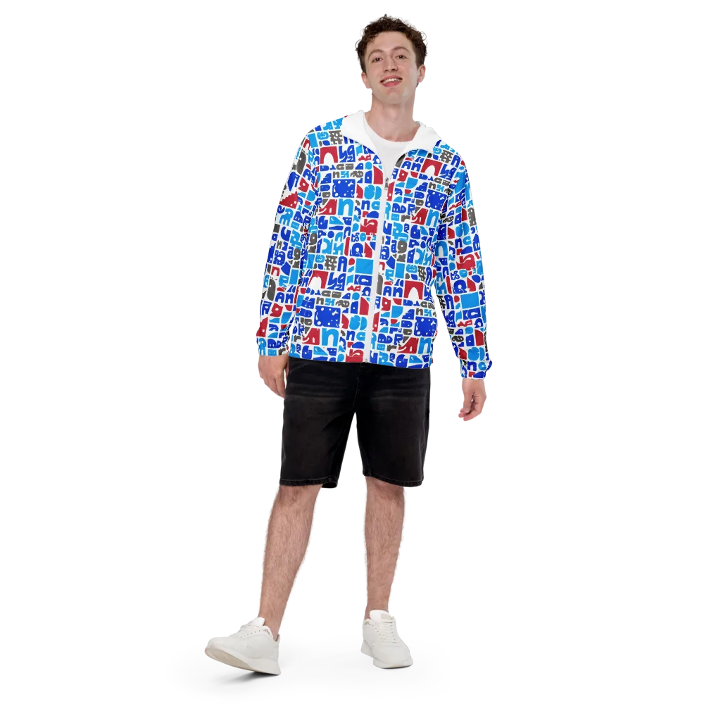 Typographic Tangle on Men's Windbreaker — Front