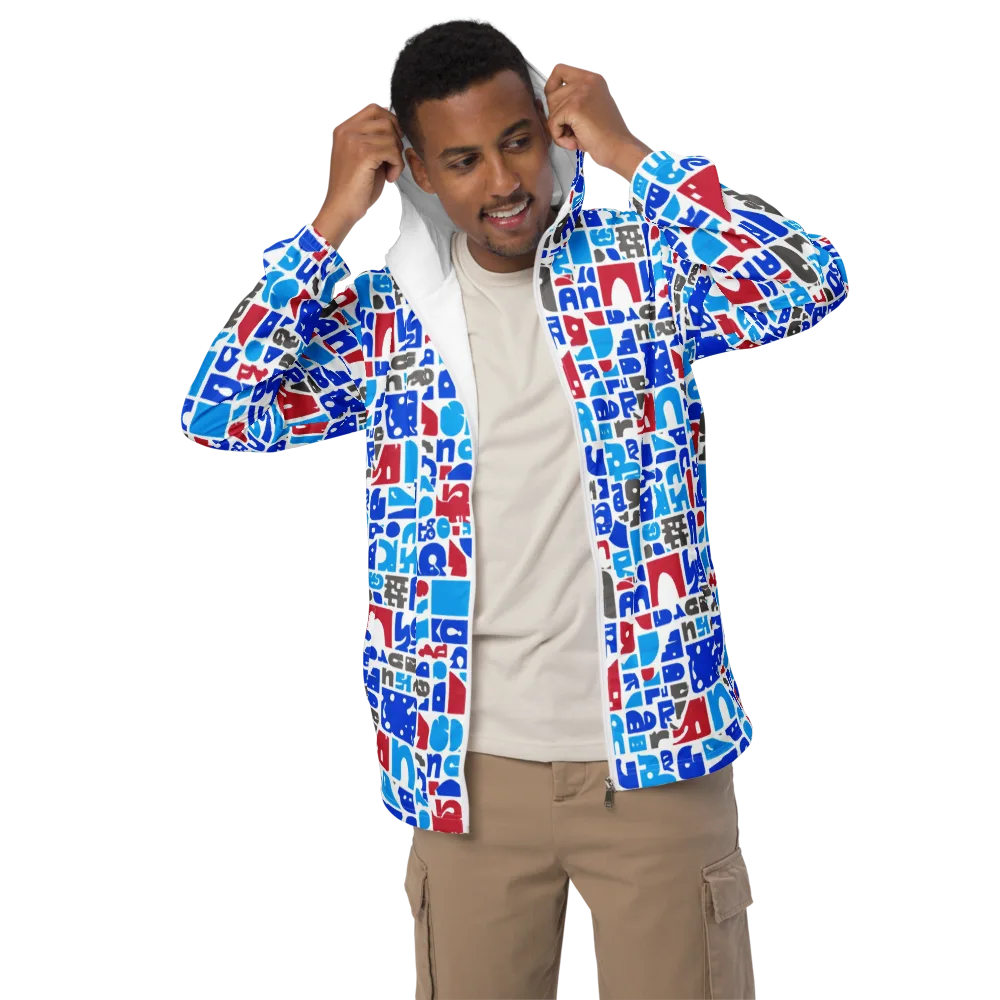 Typographic Tangle on Men's Windbreaker — Front