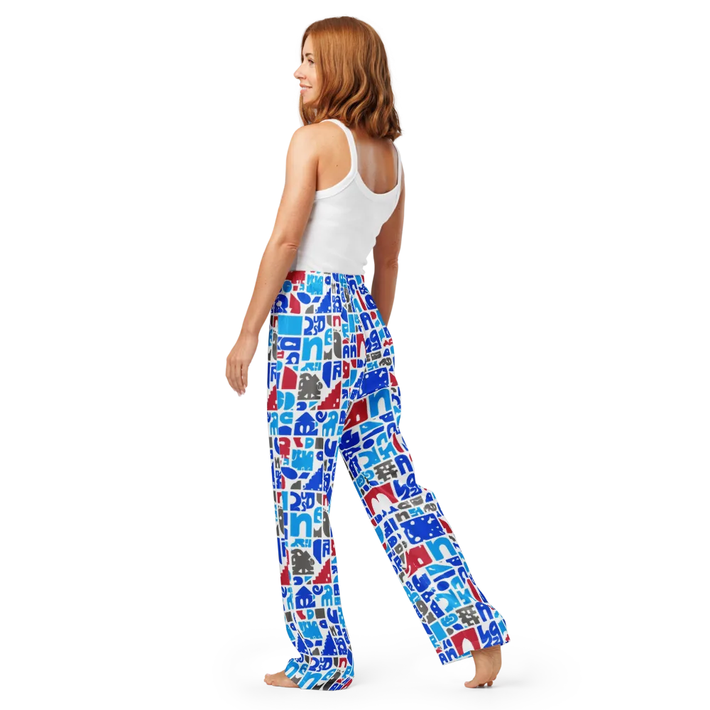 Typographic Tangle on Women's Pajama Pants — Back