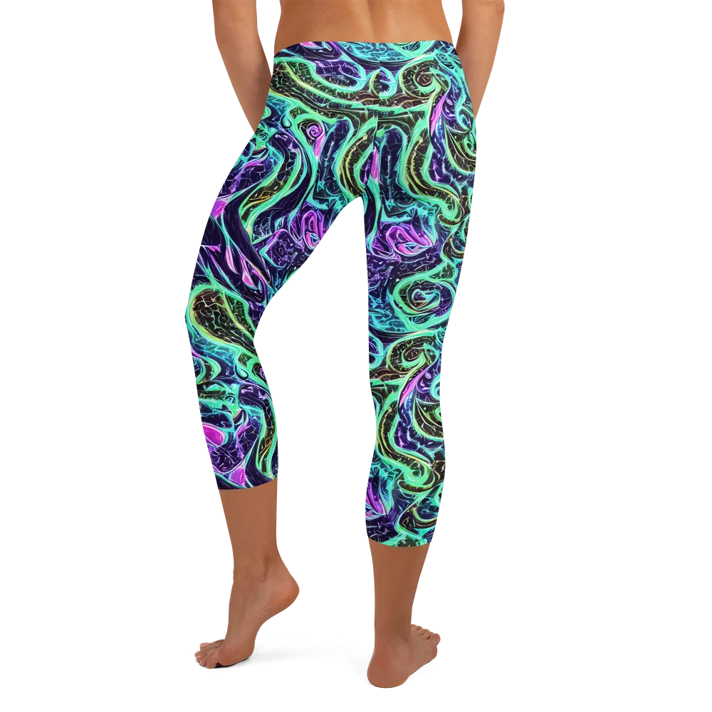 Minted Mayhem on Capri Leggings — Back