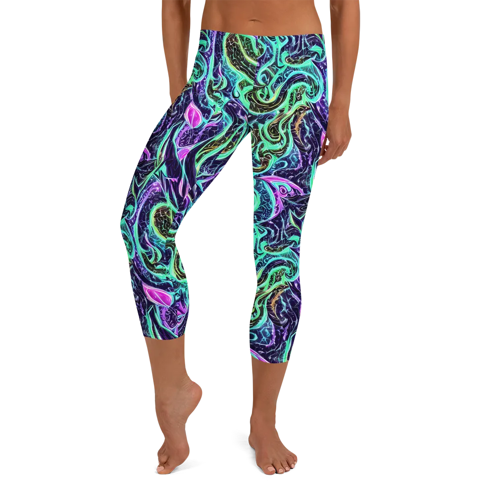 Minted Mayhem on Capri Leggings — Front
