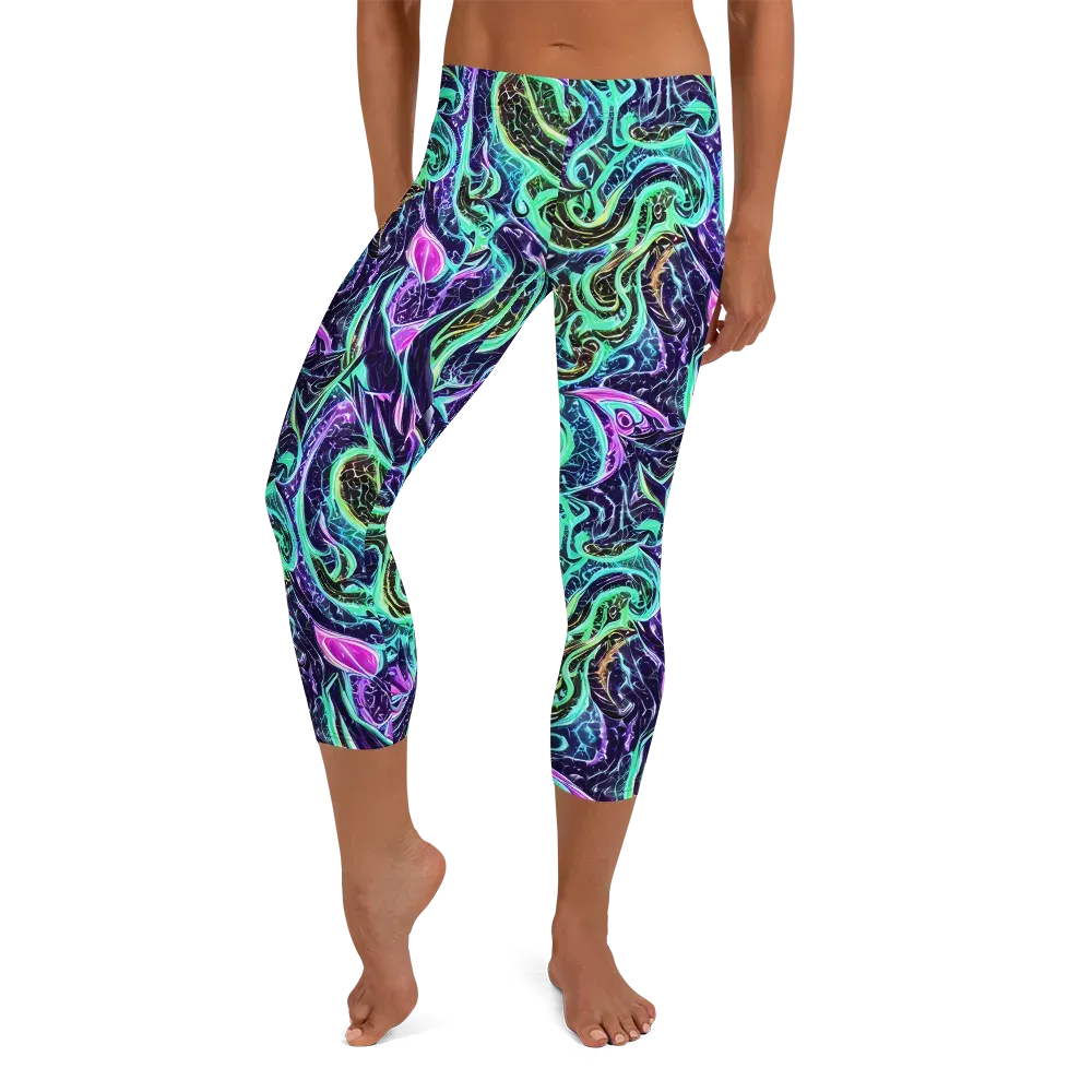 Minted Mayhem on Capri Leggings — Front