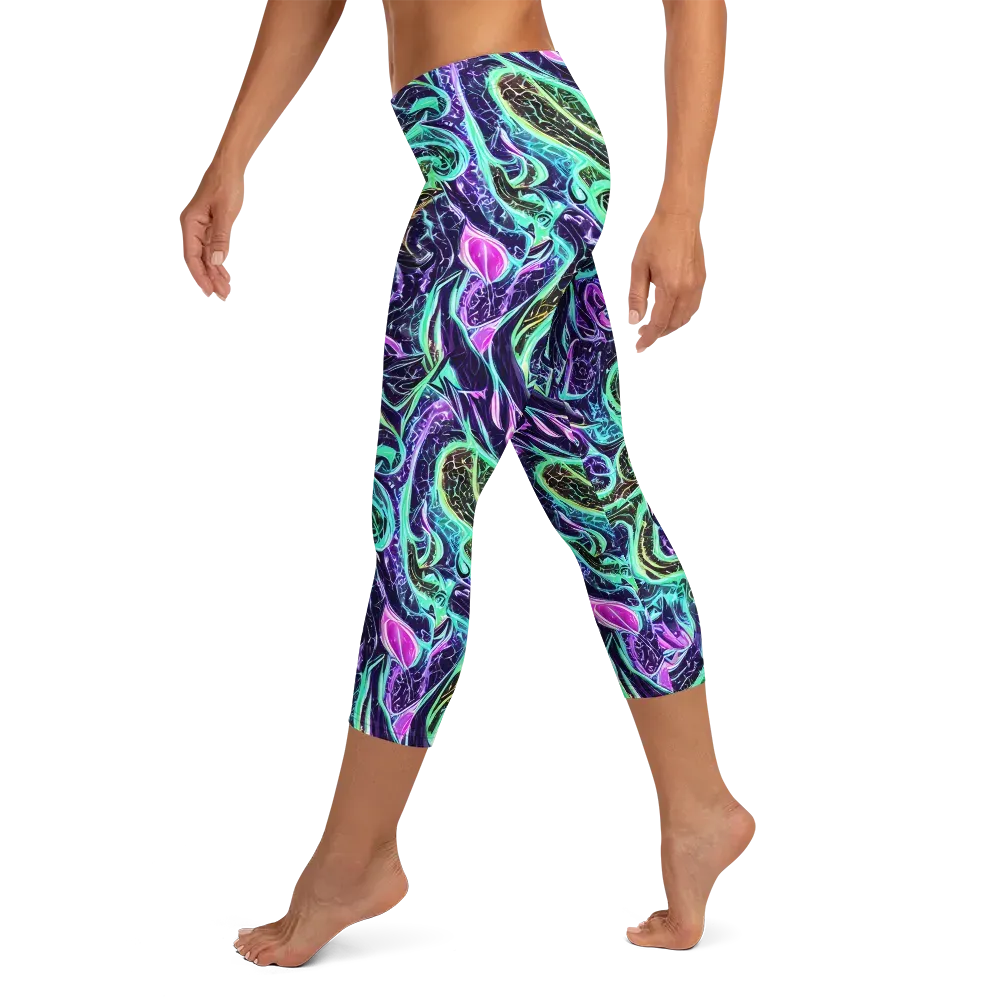 Minted Mayhem on Capri Leggings — Left