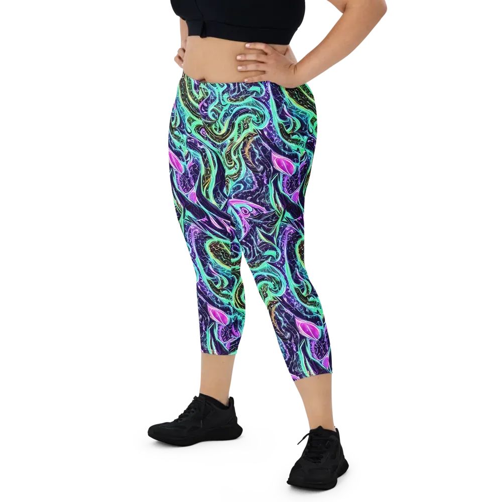 Minted Mayhem on Capri Leggings — Front