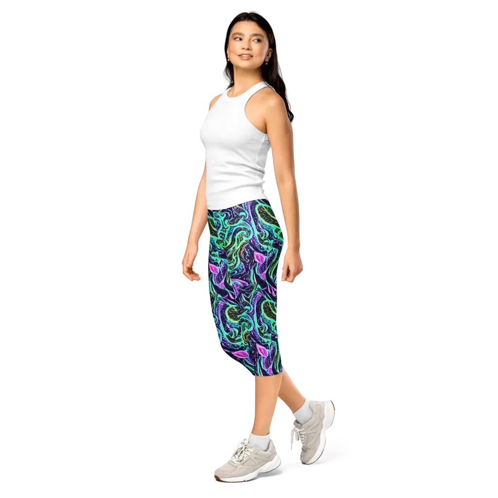 Minted Mayhem on Capri Leggings — Left Front
