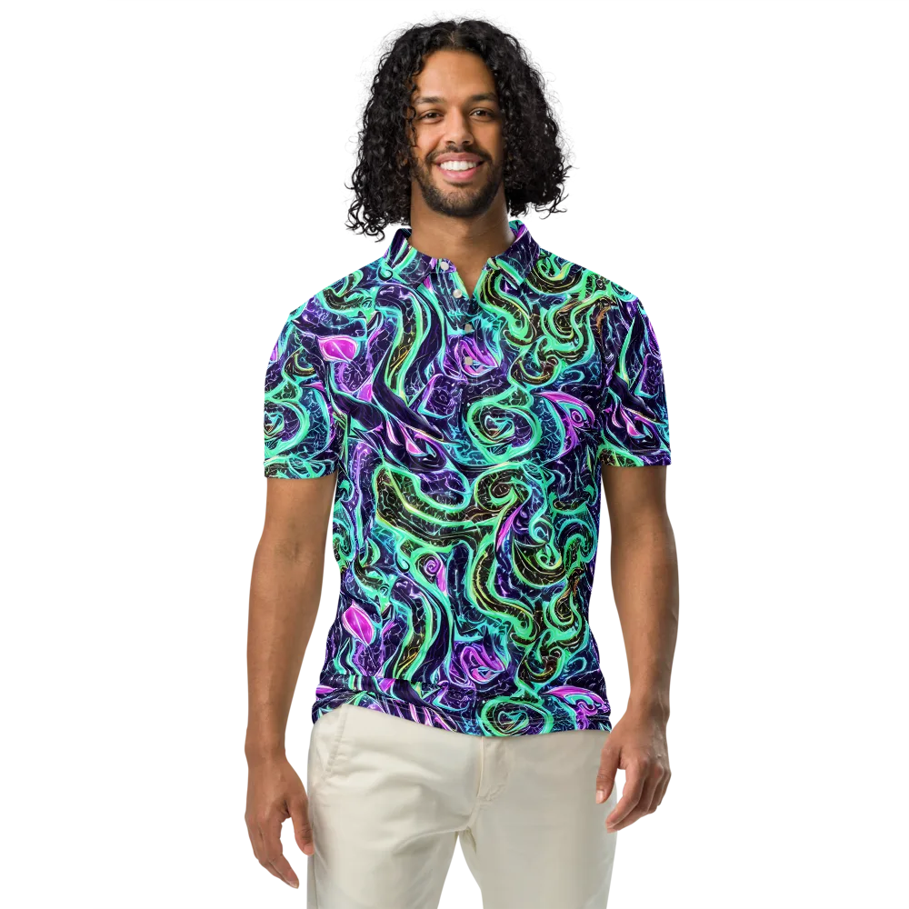 Minted Mayhem on Men's Slim Fit Polo Shirt — Front