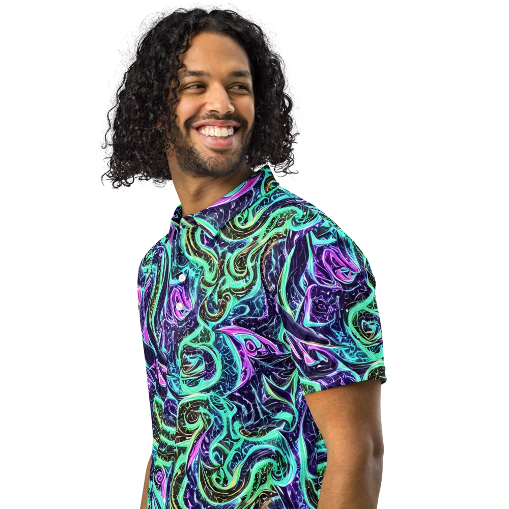Minted Mayhem on Men's Slim Fit Polo Shirt — Left Front