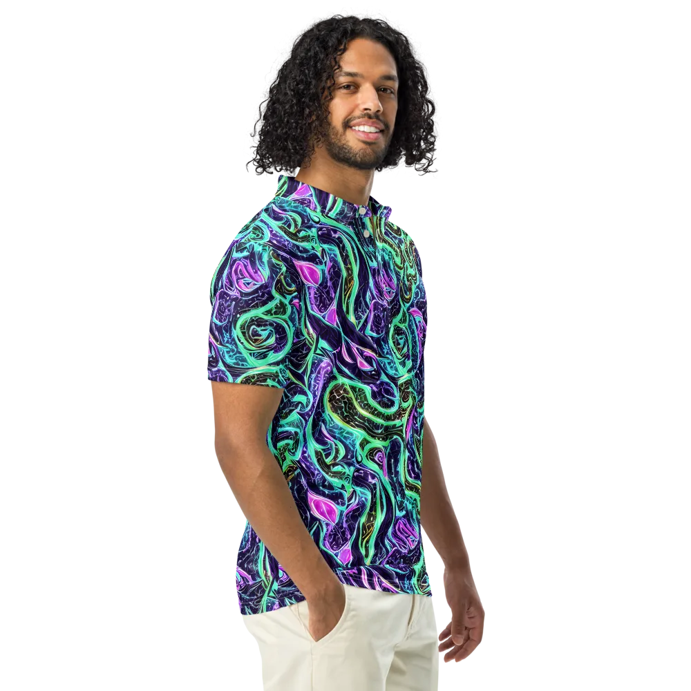 Minted Mayhem on Men's Slim Fit Polo Shirt — Right Front