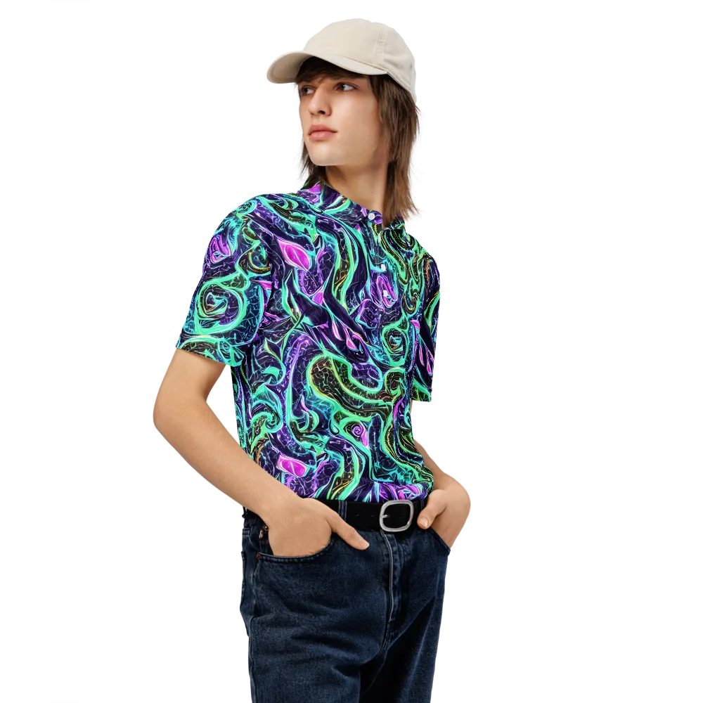 Minted Mayhem on Men's Slim Fit Polo Shirt — Right Front