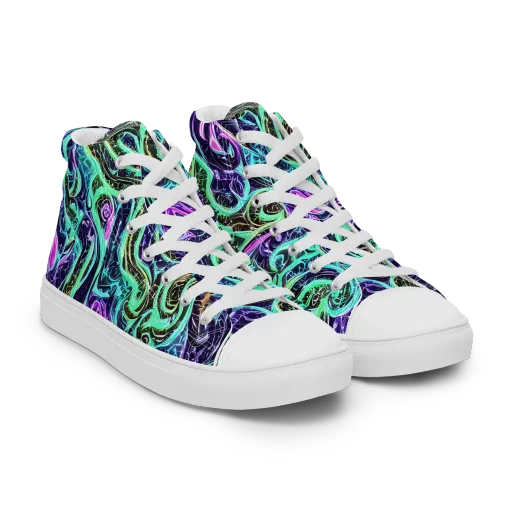 Minted Mayhem on a Men's High Top Canvas Shoes