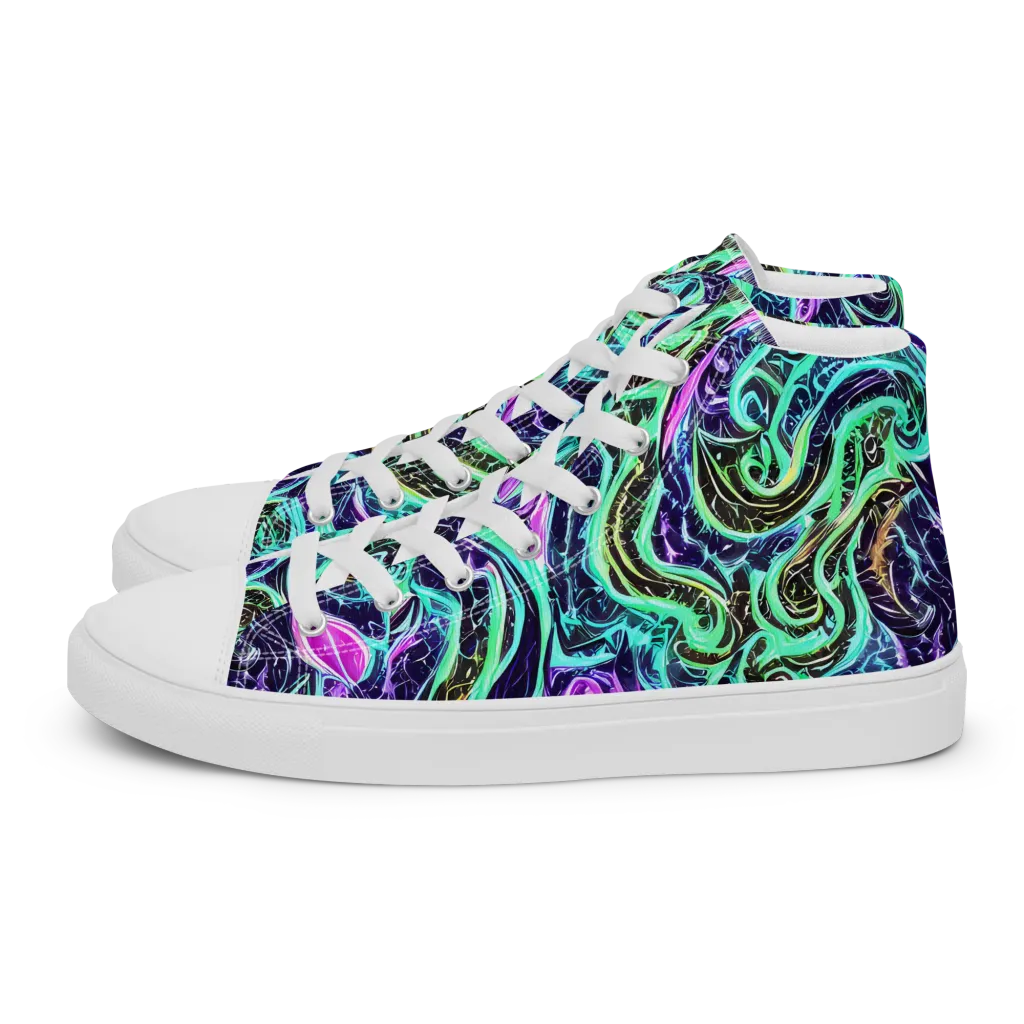 Minted Mayhem on Men's High Top Canvas Shoes — Left