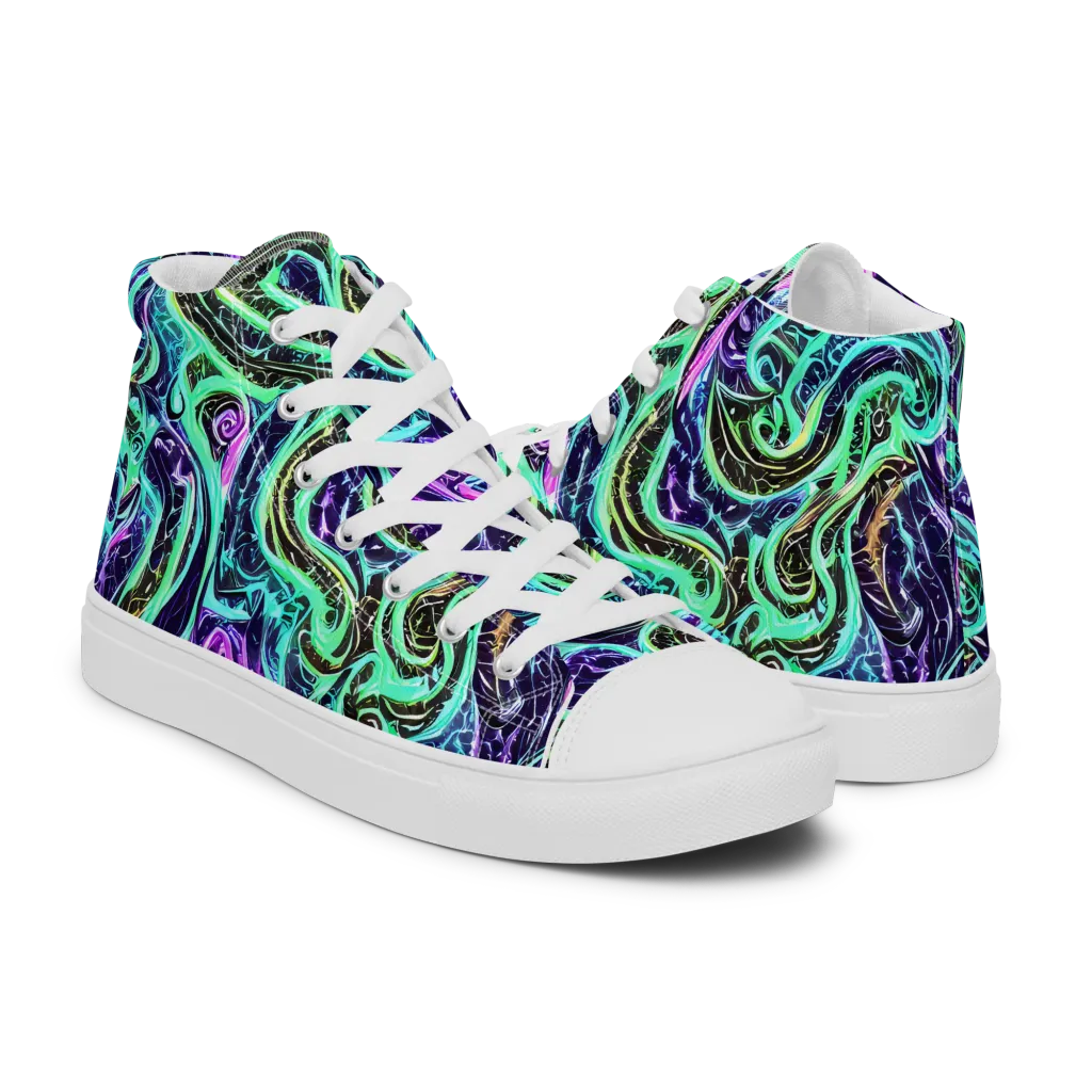 Minted Mayhem on Men's High Top Canvas Shoes — Right