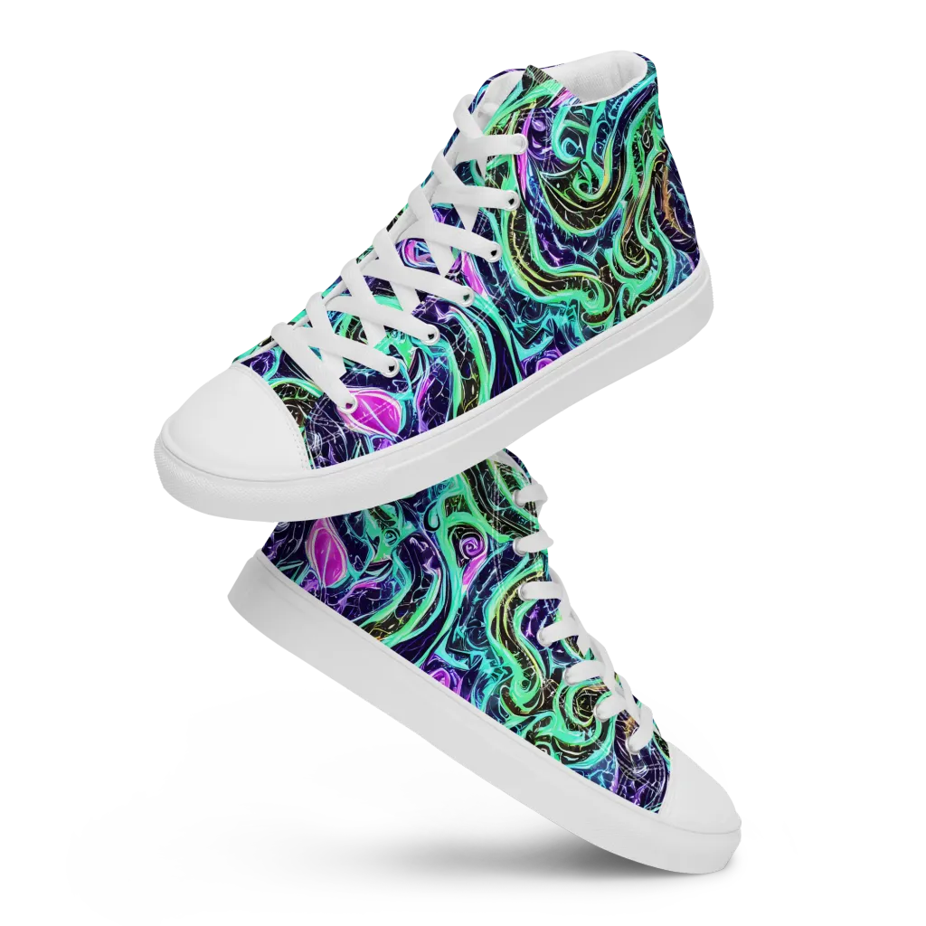 Minted Mayhem on Men's High Top Canvas Shoes — Front