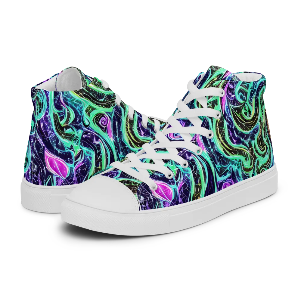 Minted Mayhem on Women's High Top Canvas Shoes — Left