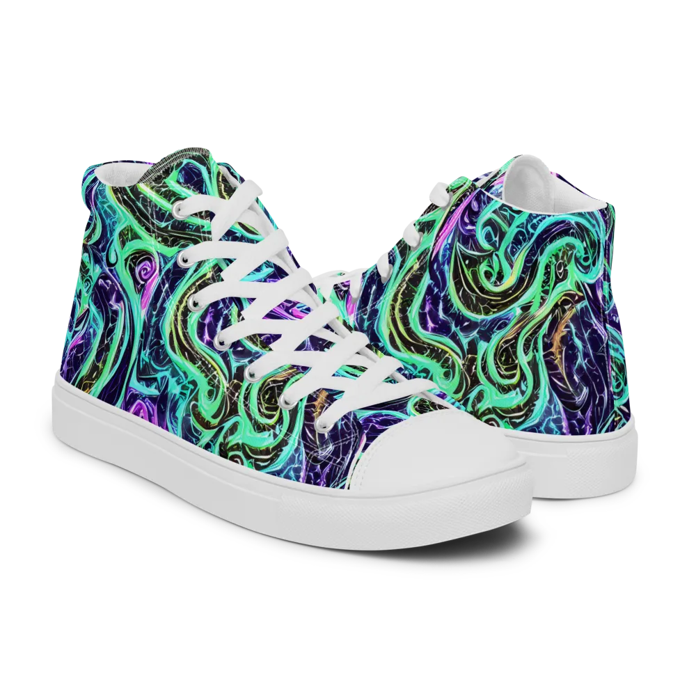 Minted Mayhem on Women's High Top Canvas Shoes — Right