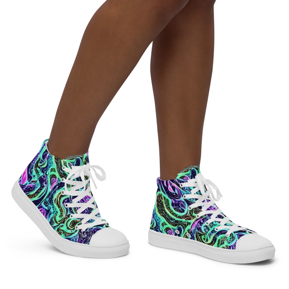 Minted Mayhem on Women's High Top Canvas Shoes — Right