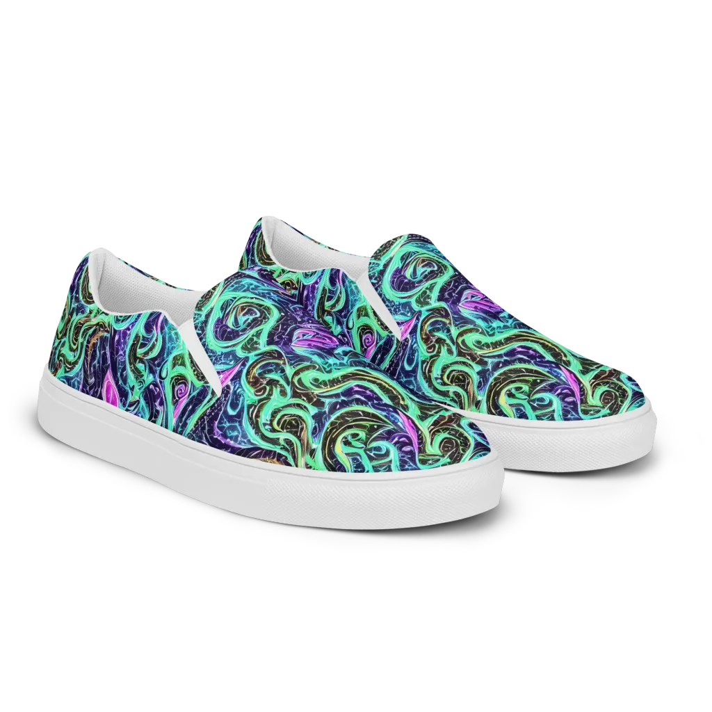 Minted Mayhem on Men's Slip-On Canvas Shoes — Right Front