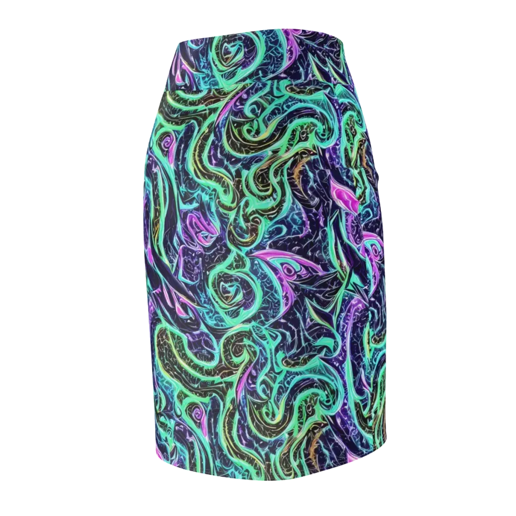 Minted Mayhem on Pencil Skirt — Back Side