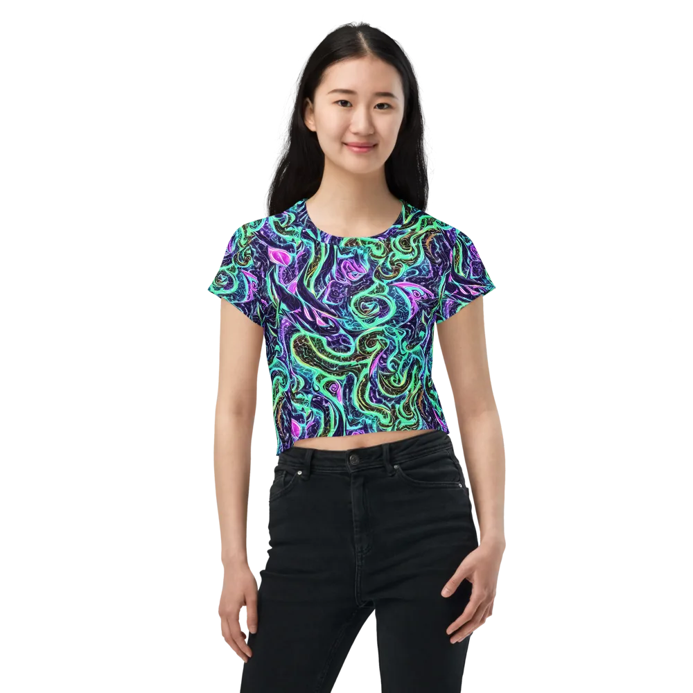 Minted Mayhem on Crop Tee — Front