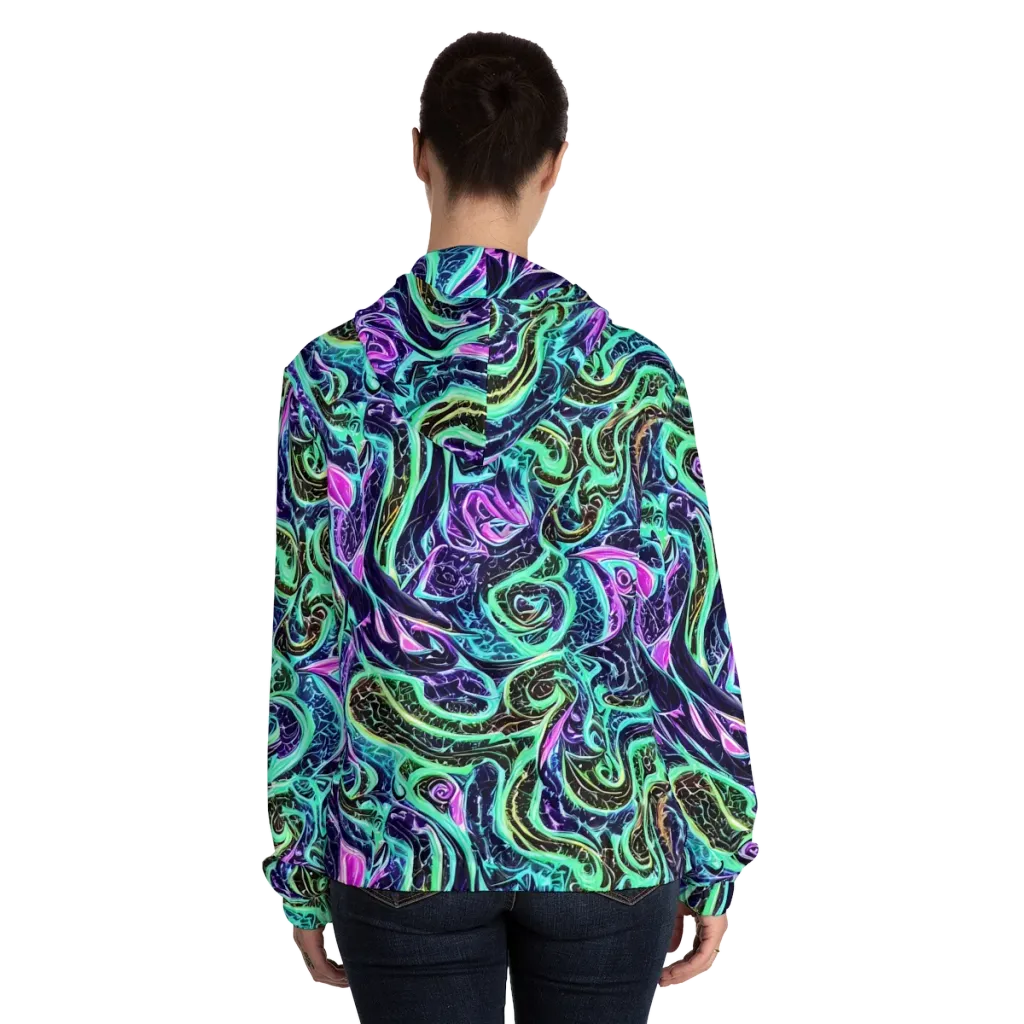 Minted Mayhem on Women's Full-Zip Hoodie — Back On Person
